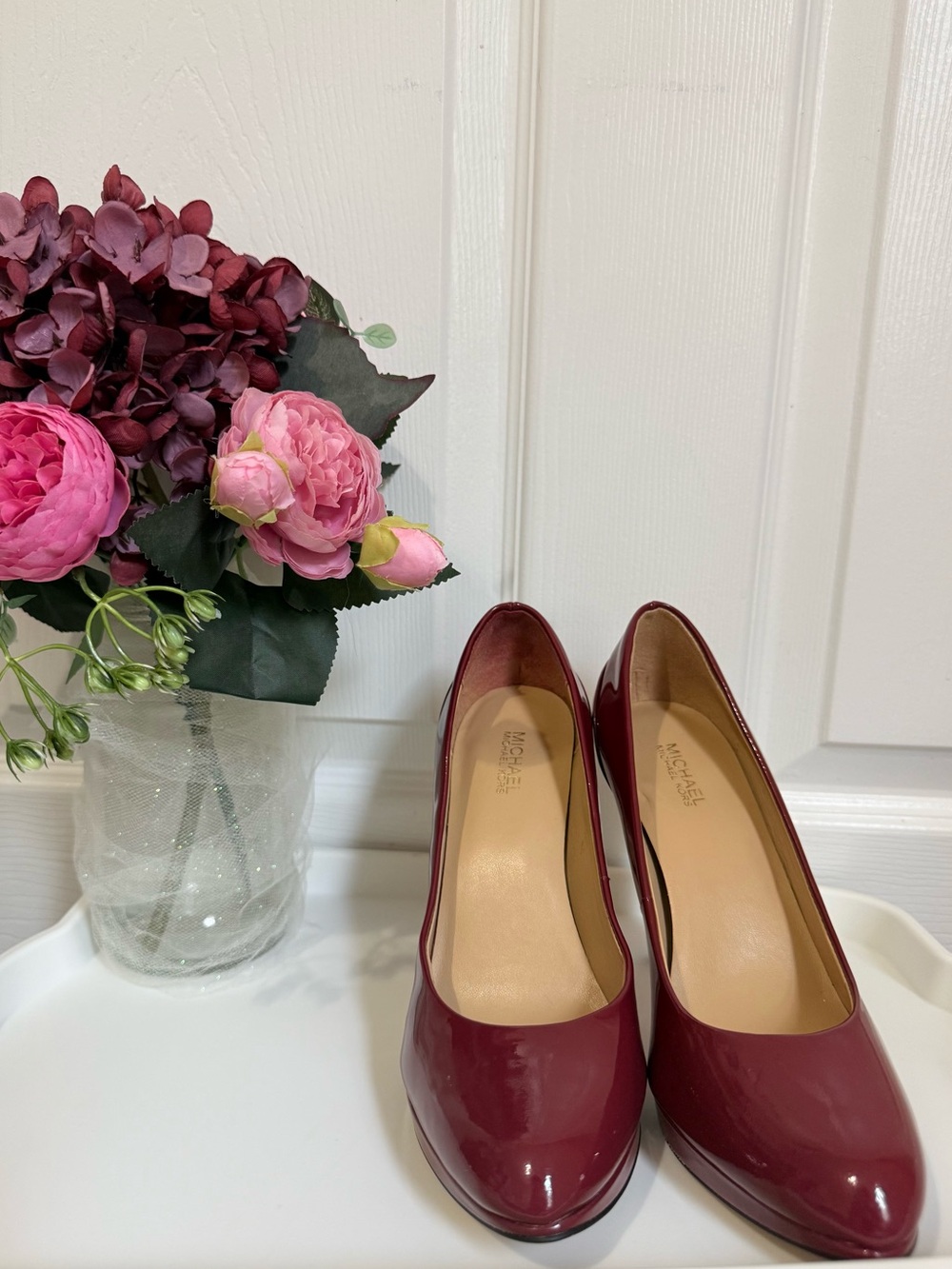 Michael Kors Burgundy patent leather heels